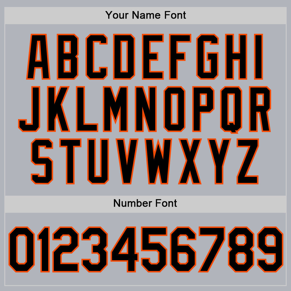 Custom Gray Black-Orange Authentic Throwback Baseball Jersey - Sky-Custom