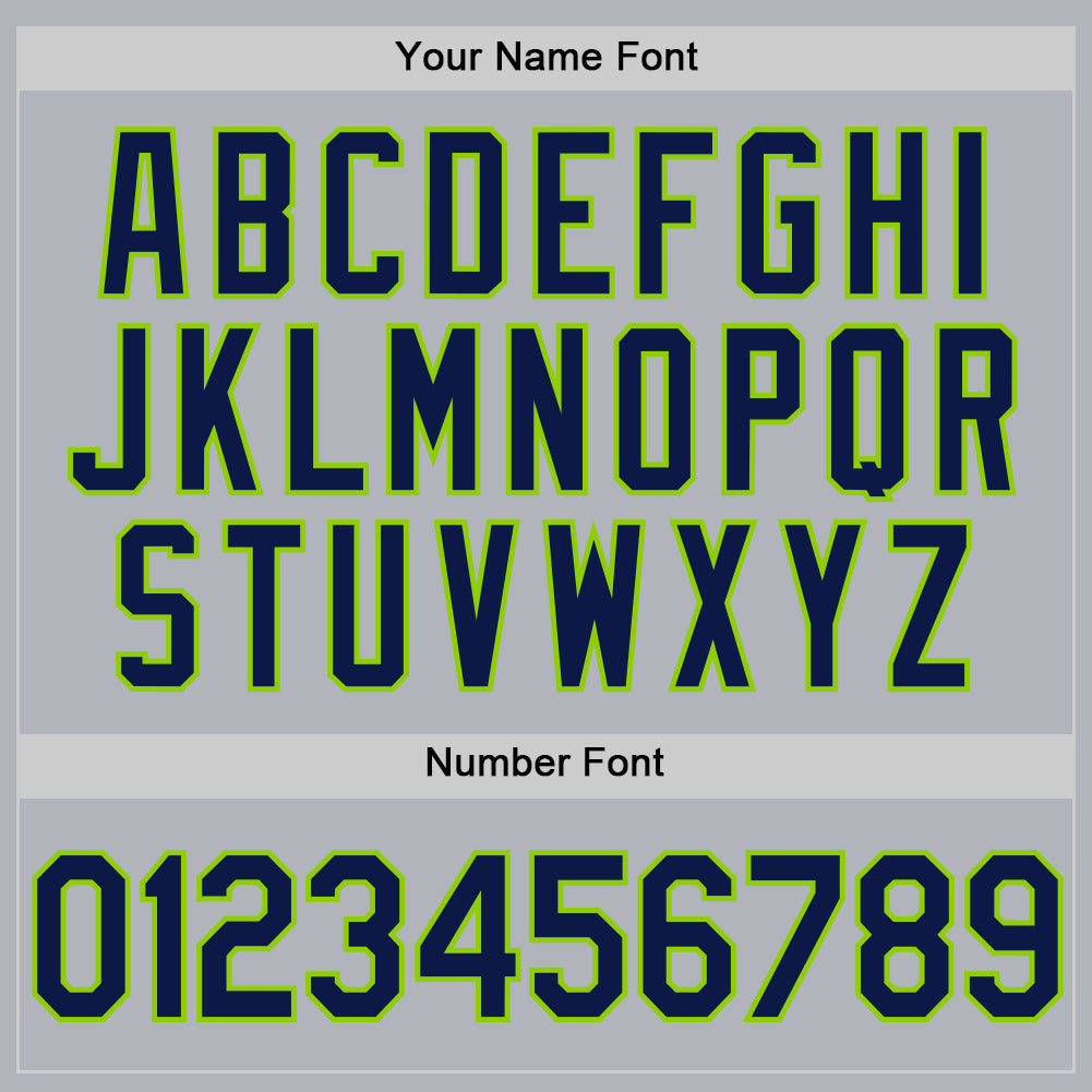 Custom Gray Navy-Neon Green Authentic Throwback Baseball Jersey - Sky-Custom