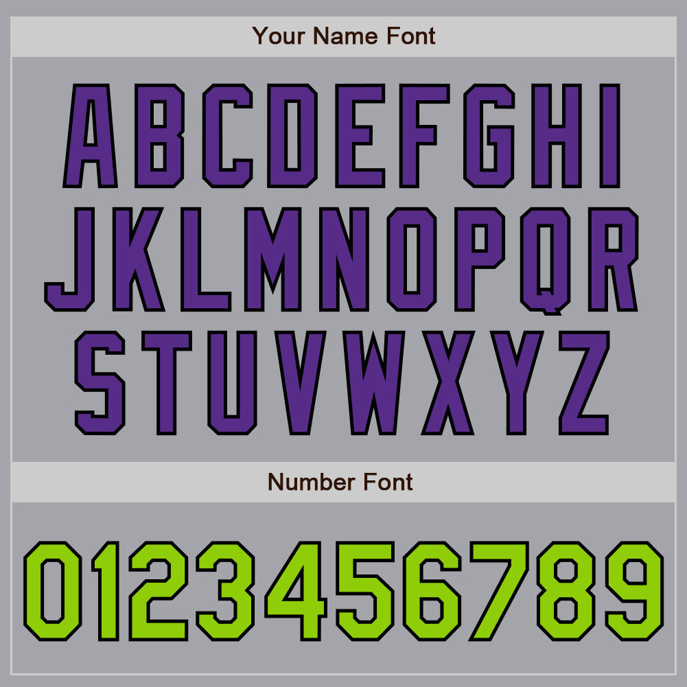 Custom Gray Neon Green Black-Purple Authentic Baseball Jersey - Sky-Custom