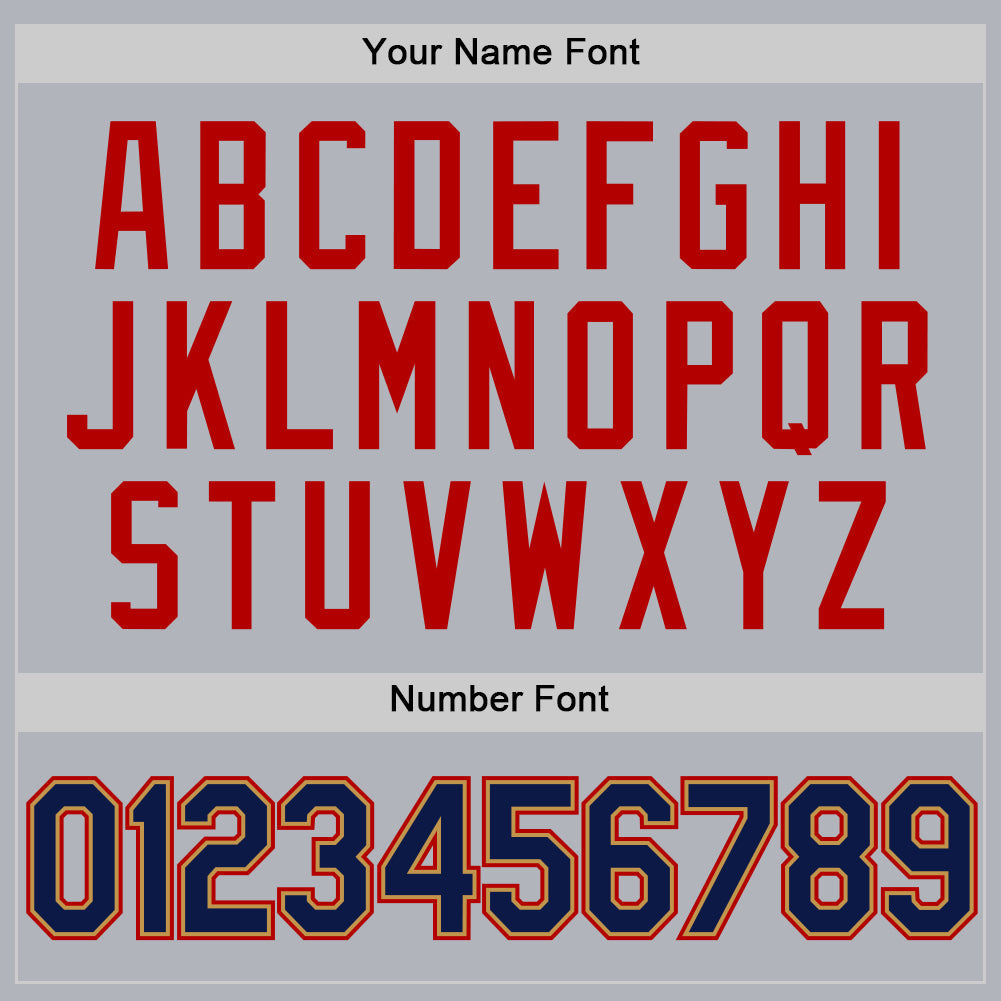 Custom Gray Navy Old Gold-Red Authentic Throwback Basketball Jersey - Sky-Custom