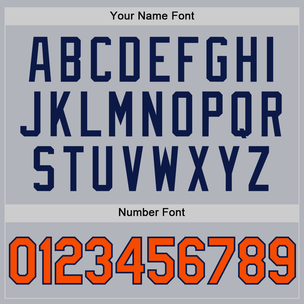 Custom Gray Orange-Navy Authentic Throwback Basketball Jersey - Sky-Custom