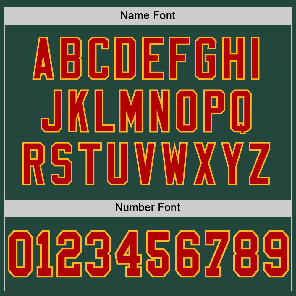 Custom Green Red-Gold Mesh Authentic Football Jersey - Sky-Custom