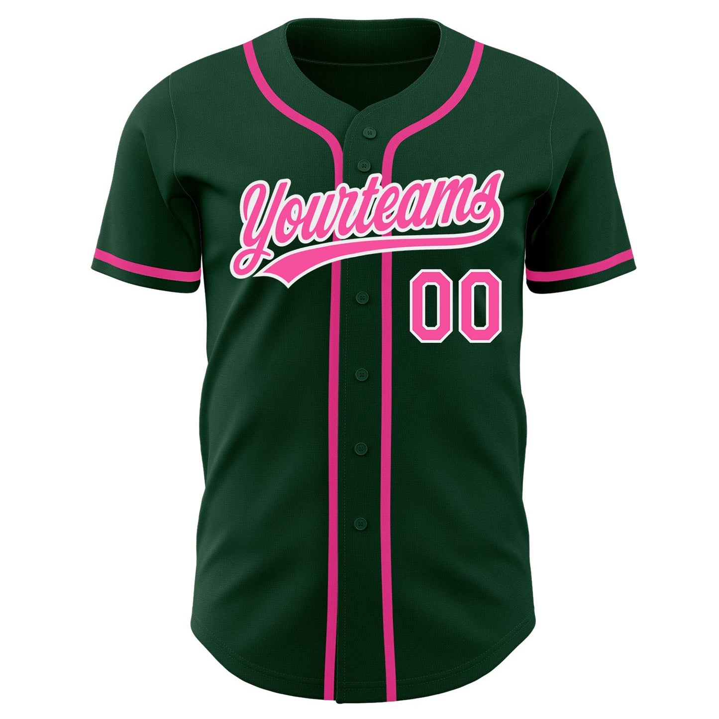 Custom Green Pink-White Authentic Baseball Jersey - Sky-Custom