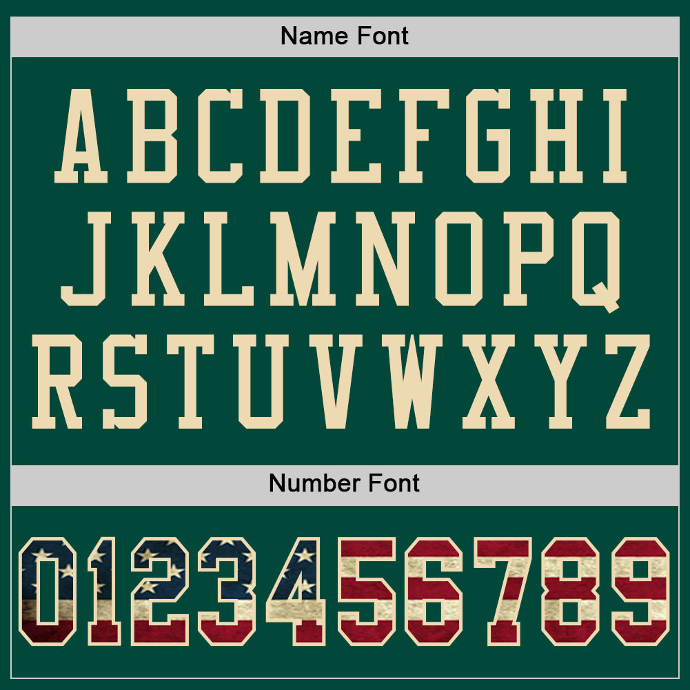 Custom Green Vintage USA Flag-City Cream Mesh Authentic Football Jersey - Sky-Custom