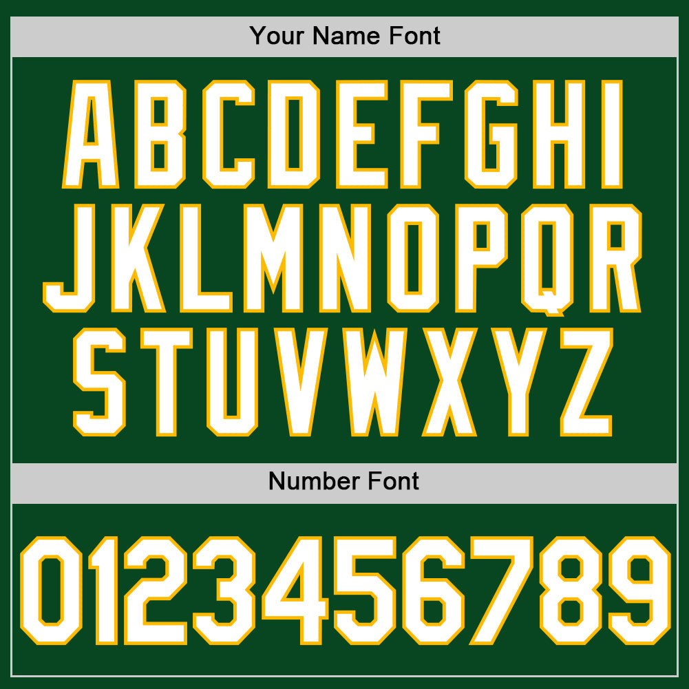 Custom Green White-Gold Authentic Throwback Baseball Jersey - Sky-Custom