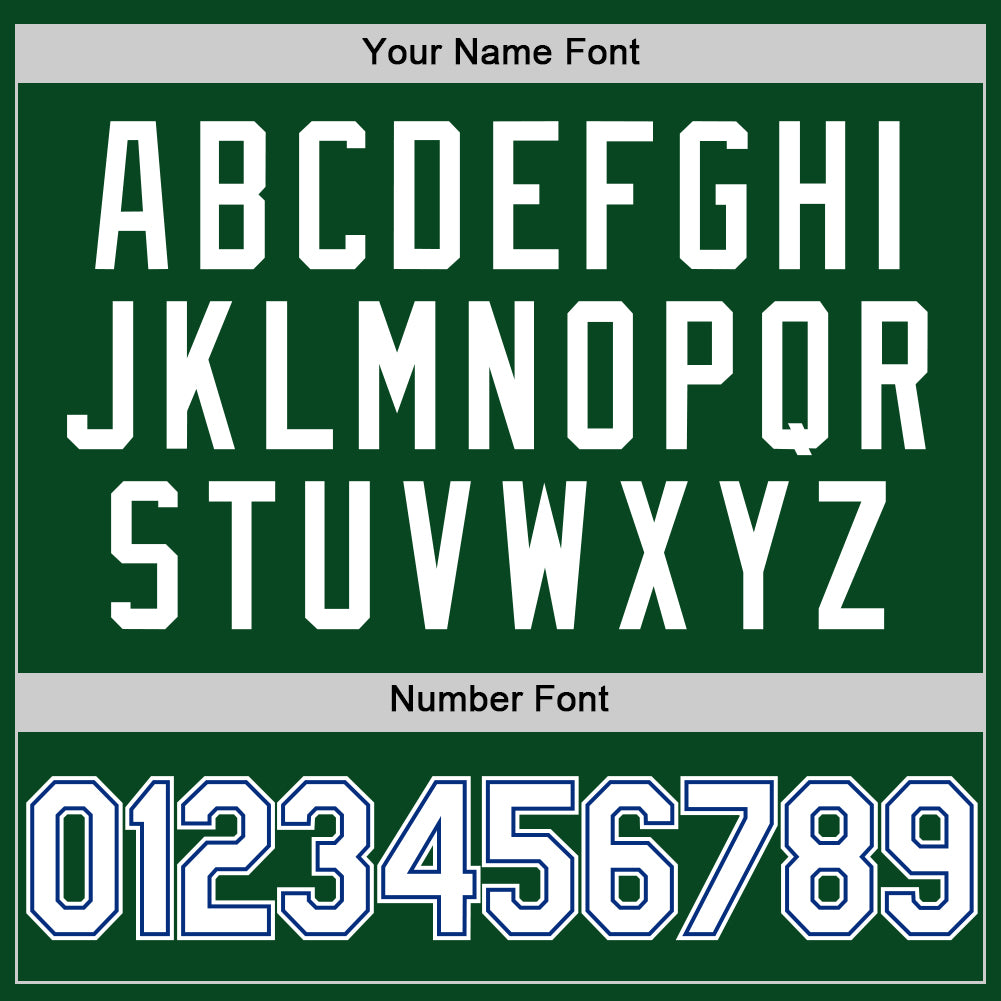 Custom Green White-Royal Authentic Throwback Baseball Jersey - Sky-Custom