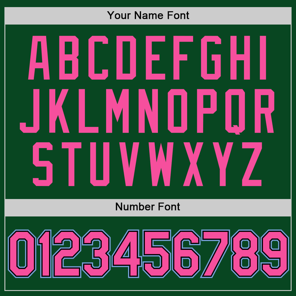 Custom Green Pink Black-Light Blue Authentic Throwback Baseball Jersey - Sky-Custom