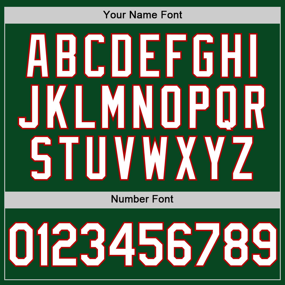 Custom Green White-Red Authentic Throwback Baseball Jersey - Sky-Custom