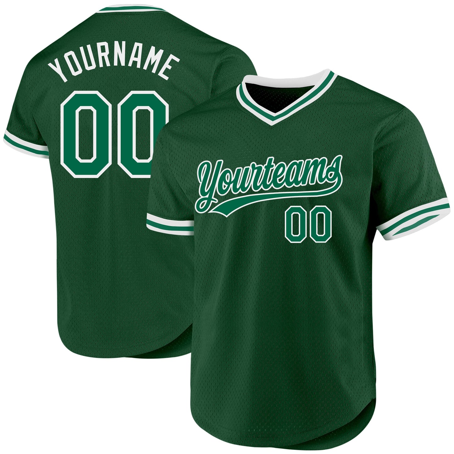 Custom Green Kelly Green-White Authentic Throwback Baseball Jersey - Sky-Custom