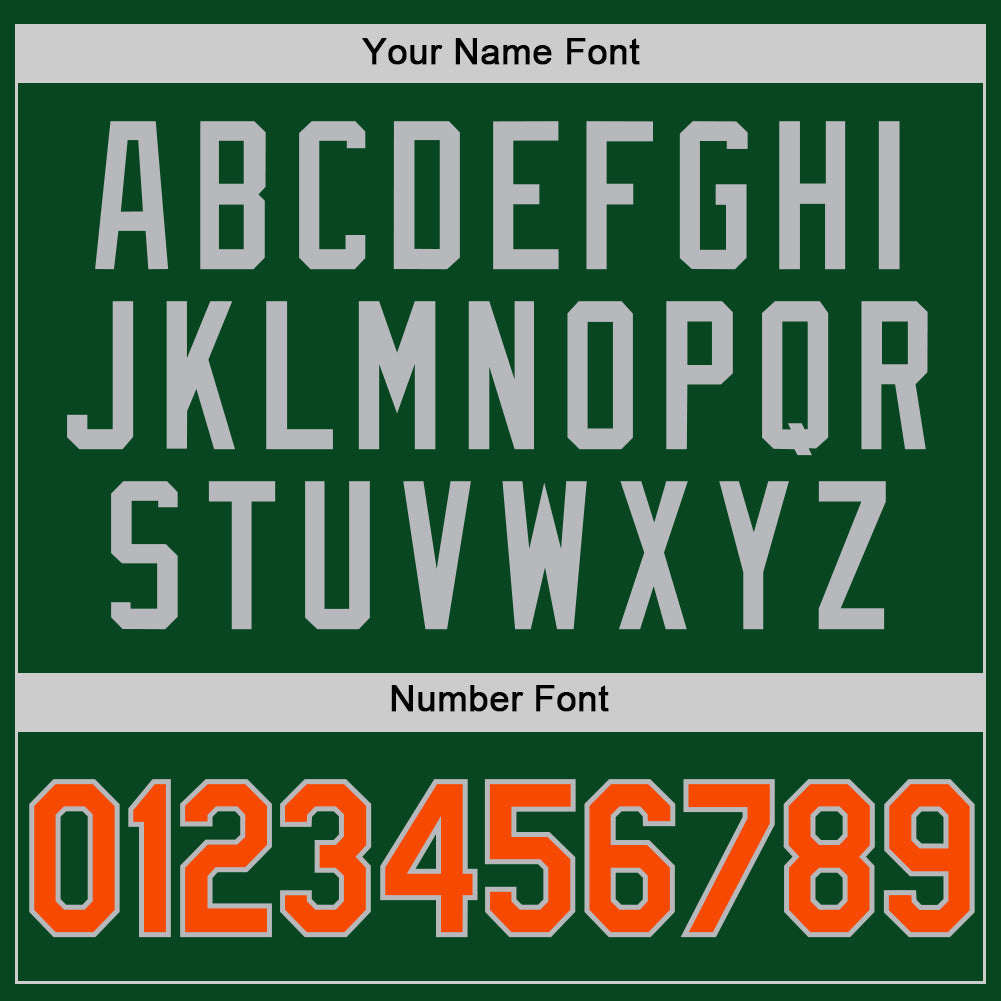 Custom Green Orange-Gray Authentic Throwback Baseball Jersey - Sky-Custom