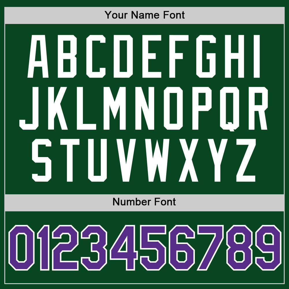 Custom Green Purple-White Authentic Throwback Baseball Jersey - Sky-Custom