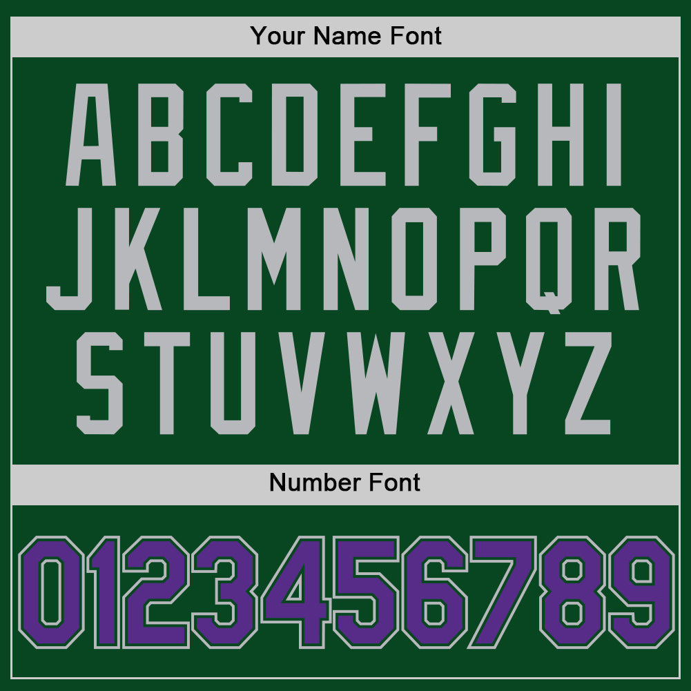 Custom Green Purple-Gray Authentic Throwback Baseball Jersey - Sky-Custom