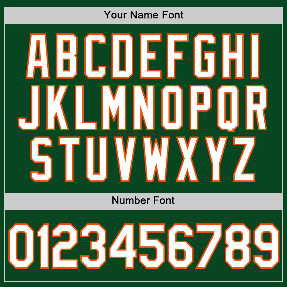 Custom Green White-Orange Authentic Throwback Baseball Jersey - Sky-Custom