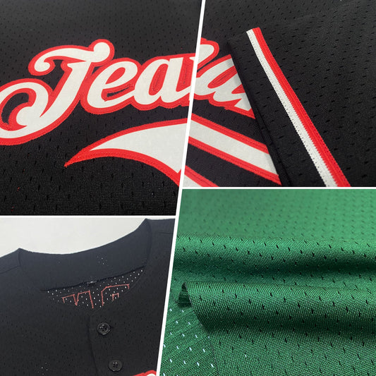 Custom Green Kelly Green-White Mesh Authentic Throwback Baseball Jersey - Sky-Custom