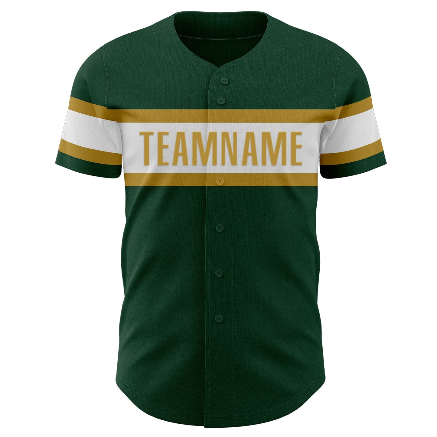 Custom Green White-Old Gold Authentic Baseball Jersey - Sky-Custom