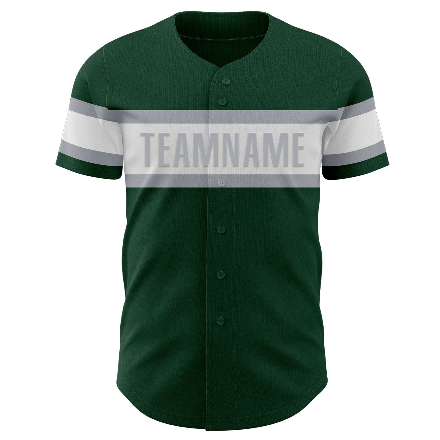 Custom Green White-Gray Authentic Baseball Jersey - Sky-Custom