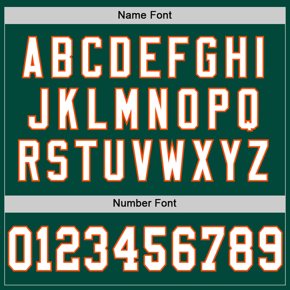 Custom Green White-Orange Mesh Authentic Throwback Football Jersey - Sky-Custom