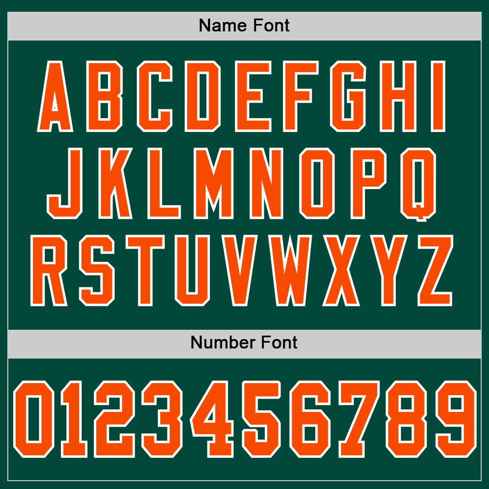 Custom Green Orange-White Mesh Authentic Throwback Football Jersey - Sky-Custom