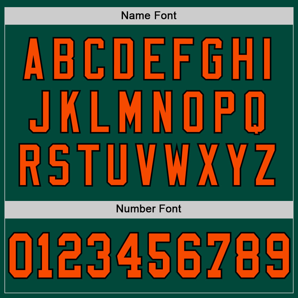 Custom Green Orange-Black Mesh Authentic Throwback Football Jersey - Sky-Custom