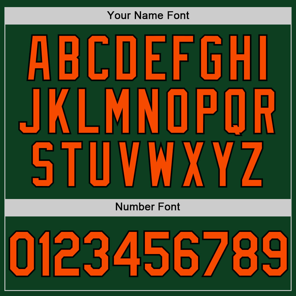 Custom Green Orange-Black Authentic Throwback Baseball Jersey - Sky-Custom