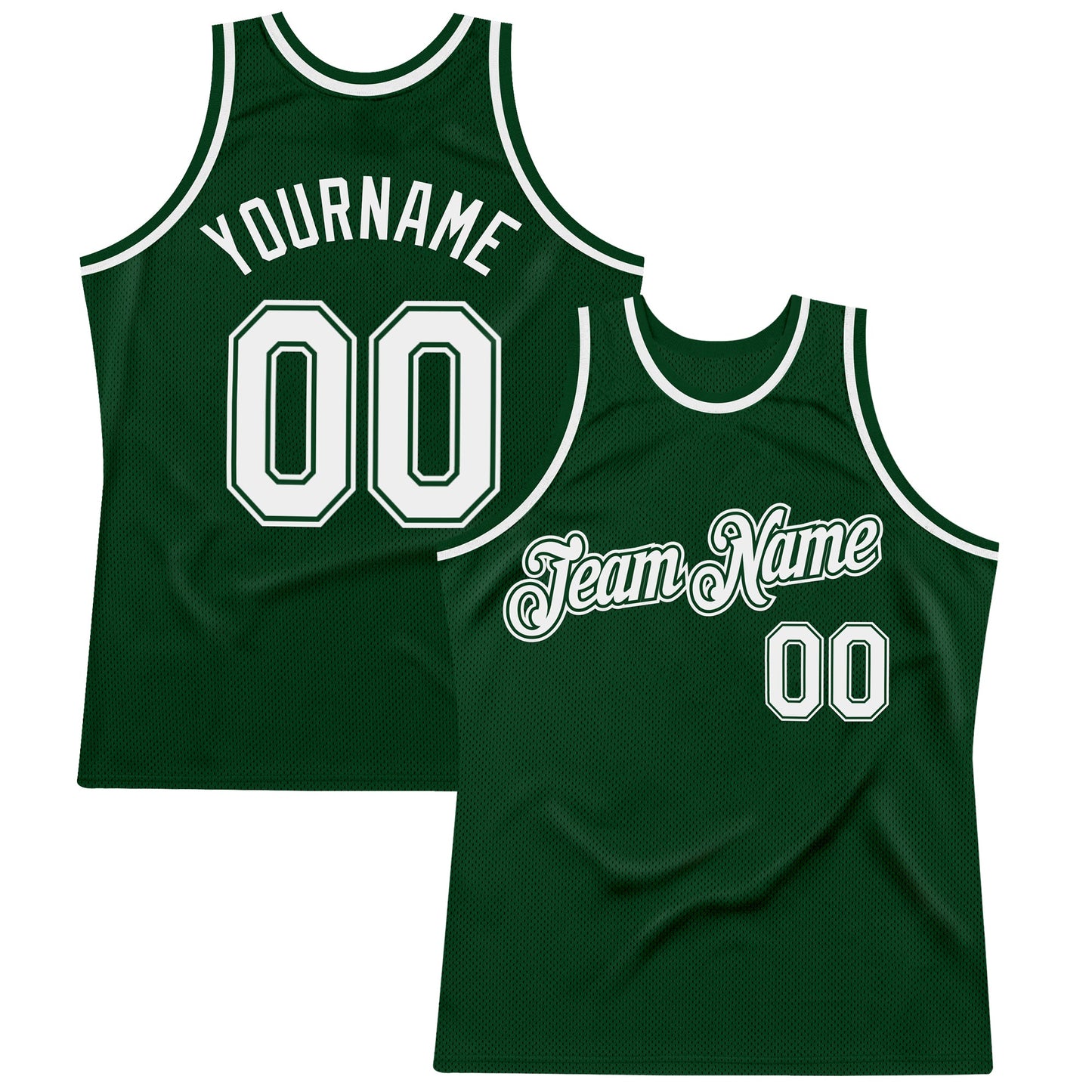 Custom Green White Authentic Throwback Basketball Jersey - Sky-Custom