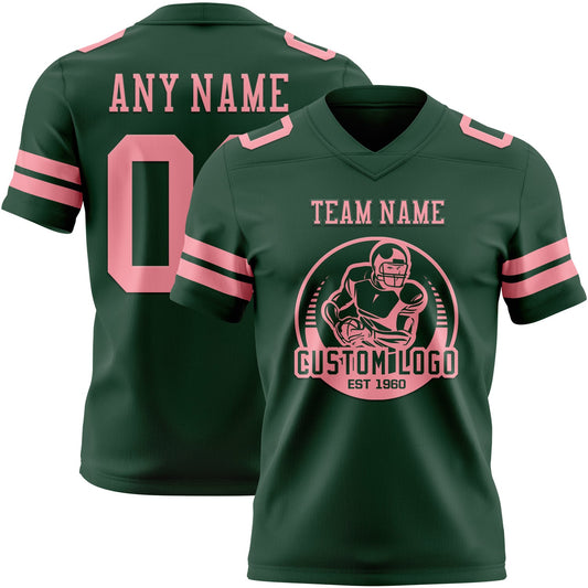 Custom Green Medium Pink Mesh Authentic Football Jersey - Sky-Custom