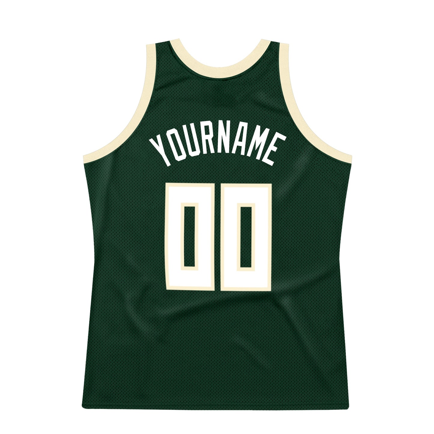 Custom Hunter Green White-Cream Authentic Throwback Basketball Jersey - Sky-Custom