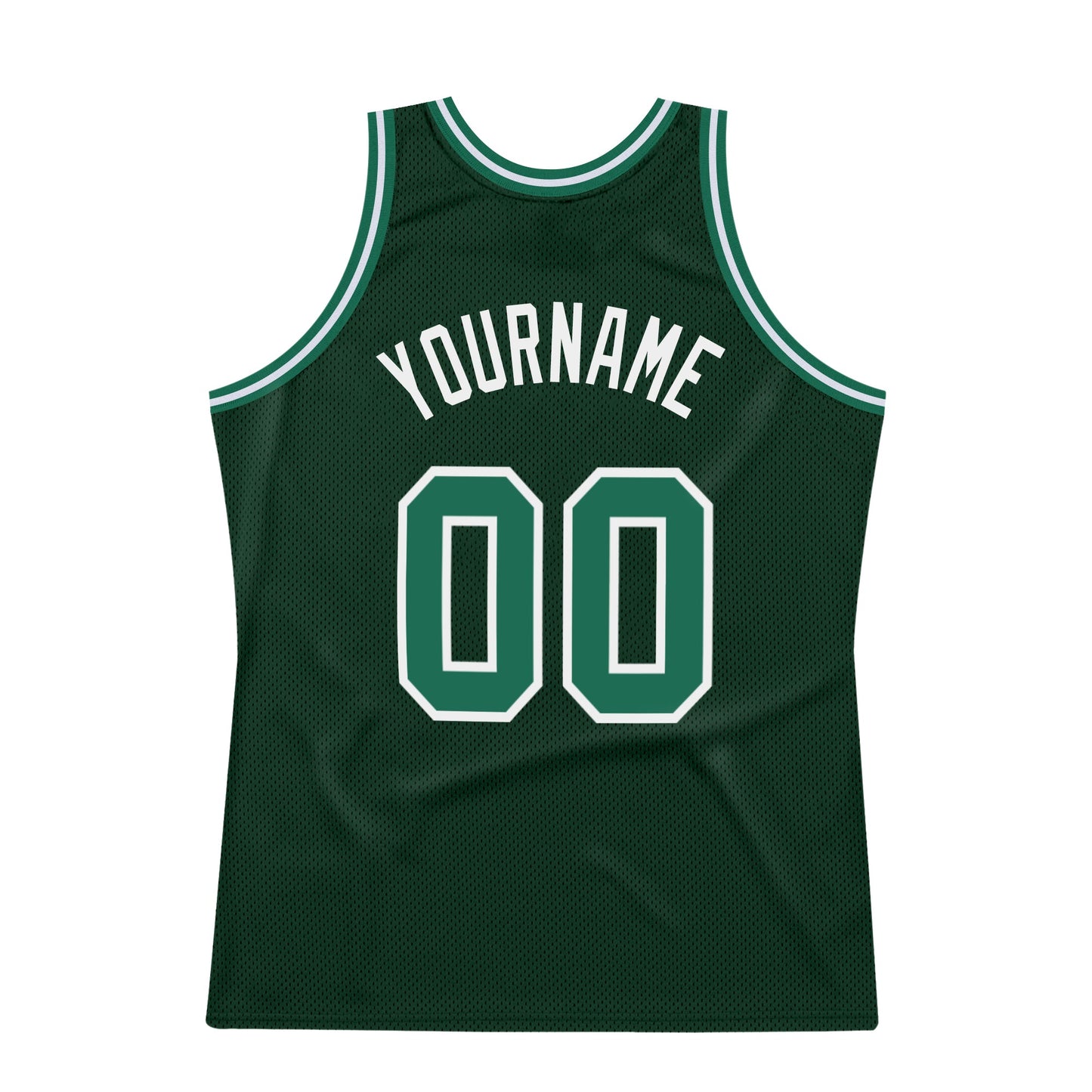 Custom Hunter Green Kelly Green-White Authentic Throwback Basketball Jersey - Sky-Custom