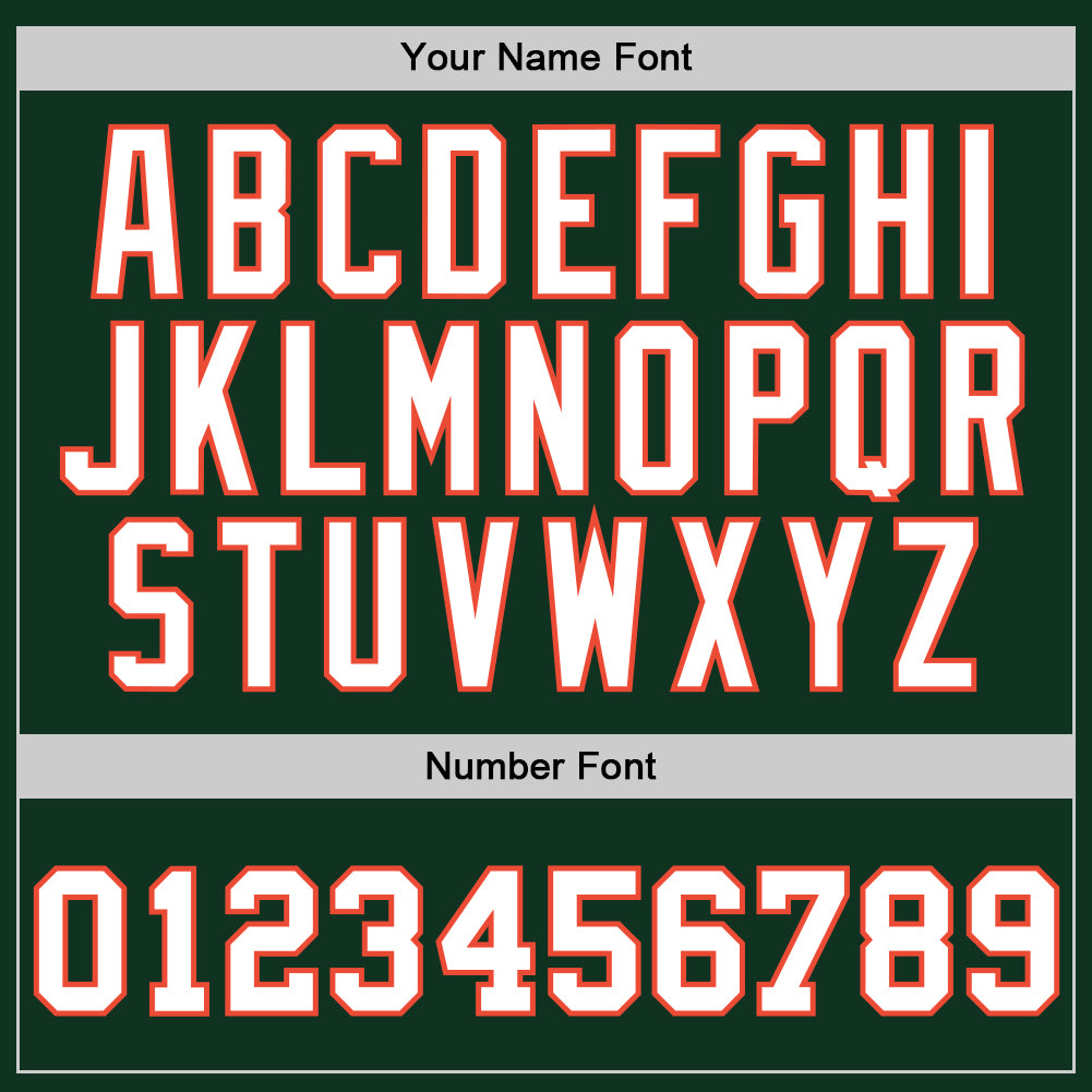 Custom Hunter Green White-Orange Authentic Throwback Basketball Jersey - Sky-Custom