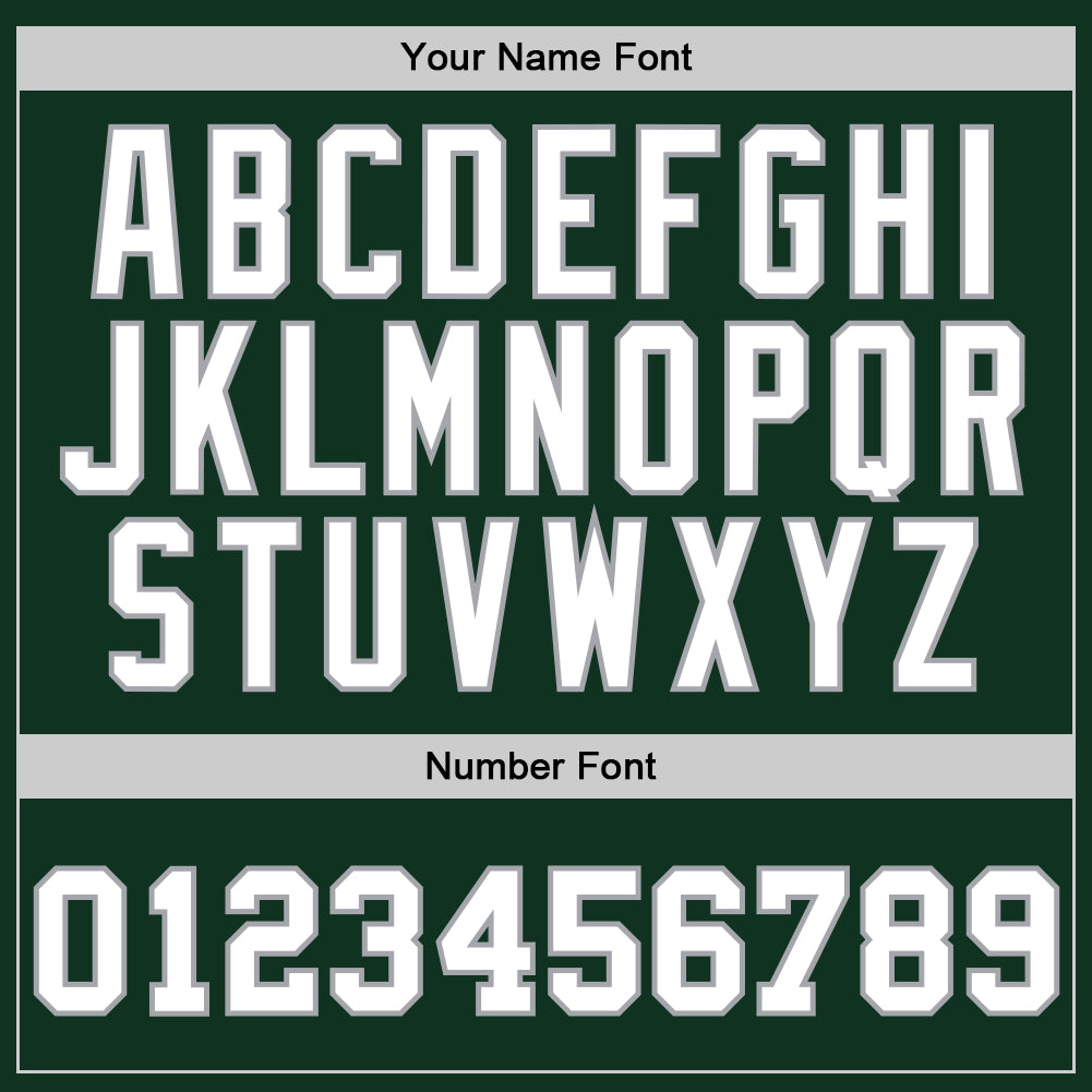 Custom Hunter Green White-Gray Authentic Throwback Basketball Jersey - Sky-Custom