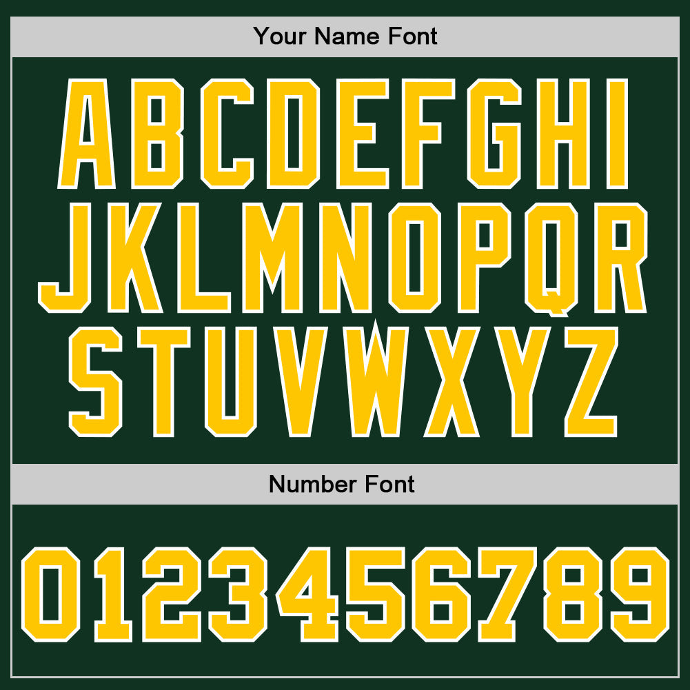 Custom Hunter Green Gold-White Authentic Throwback Basketball Jersey - Sky-Custom