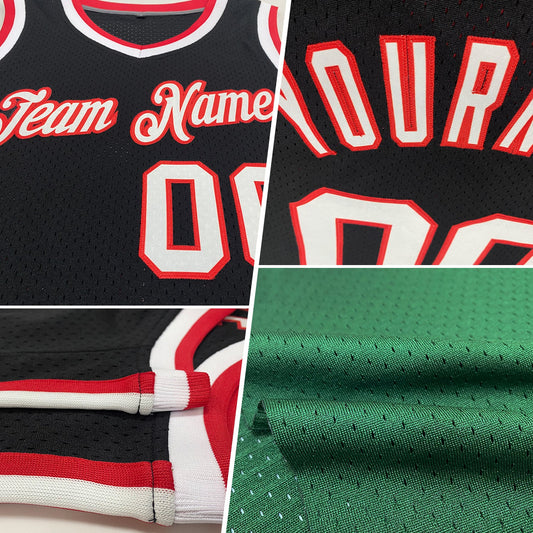 Custom Hunter Green Kelly Green-White Authentic Throwback Basketball Jersey - Sky-Custom