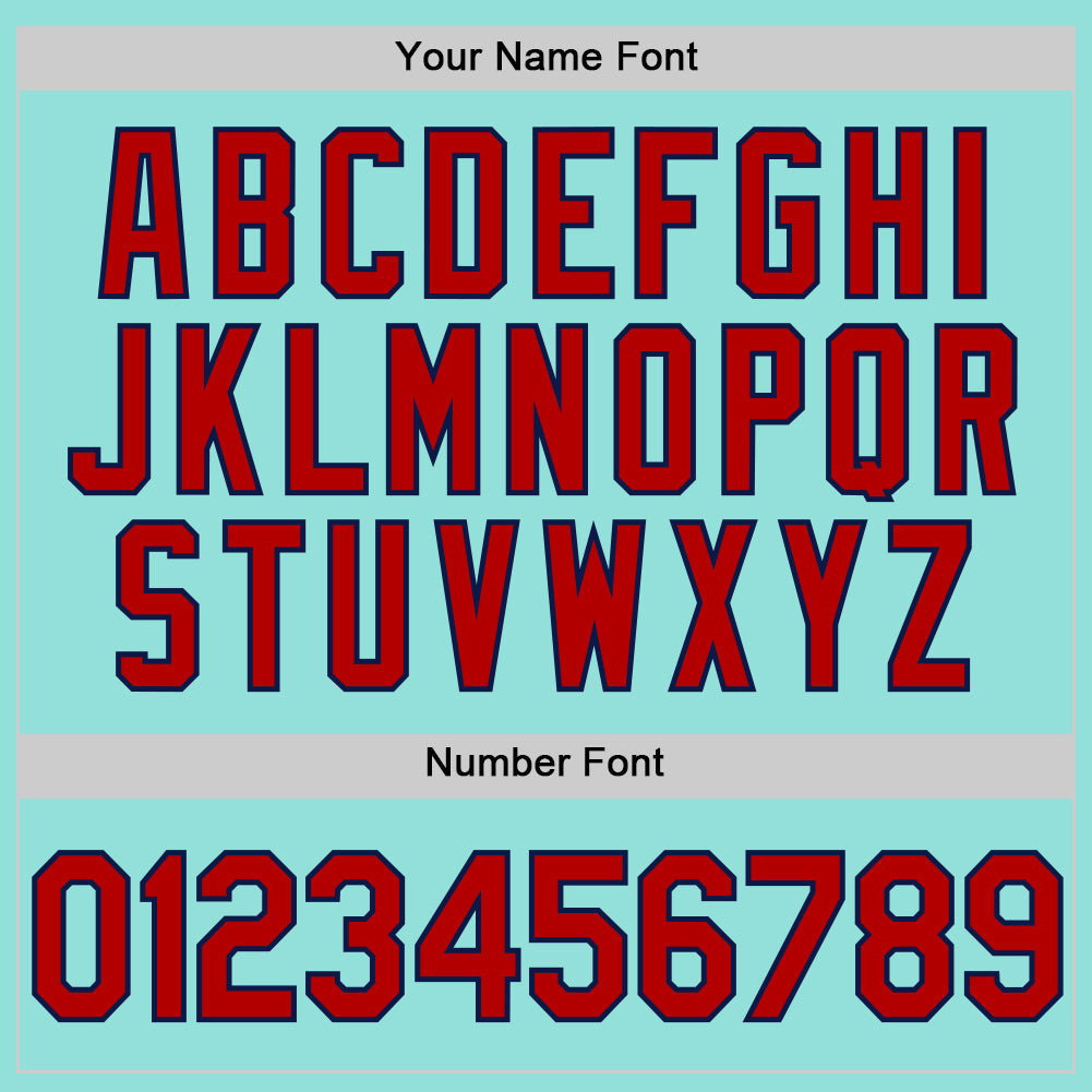 Custom Ice Blue Red-Navy Authentic Baseball Jersey - Sky-Custom