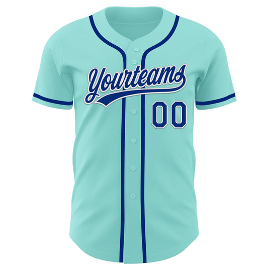 Custom Ice Blue Royal-White Authentic Baseball Jersey - Sky-Custom
