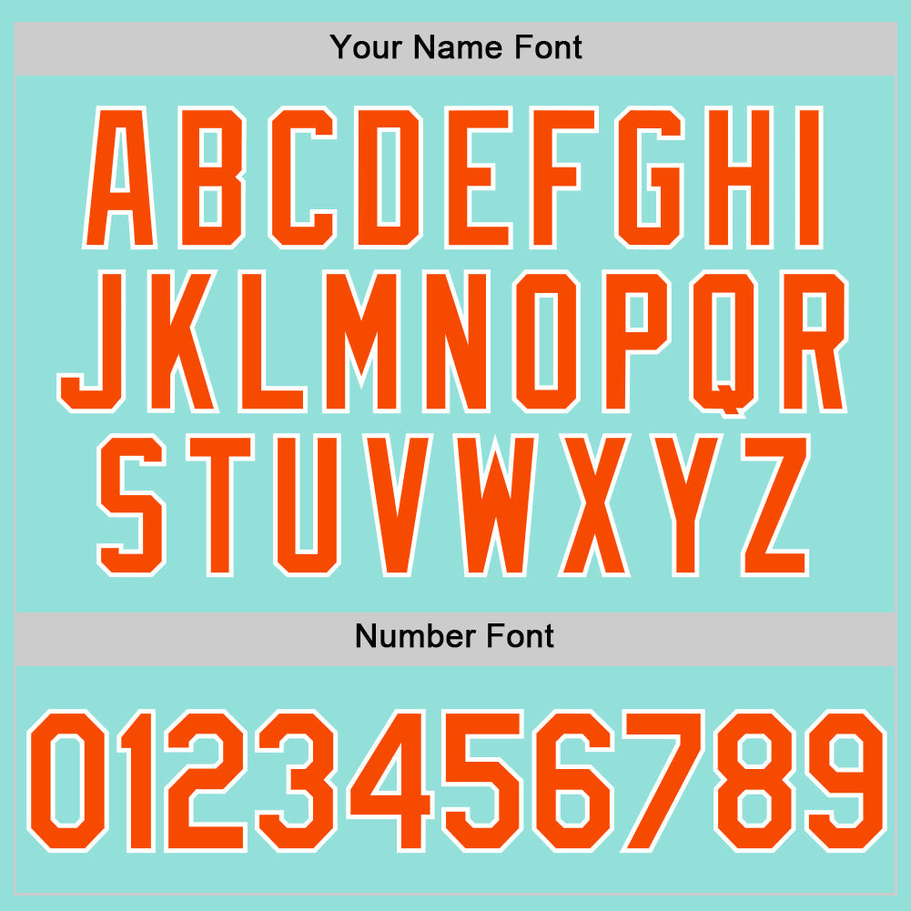 Custom Ice Blue Orange-White Authentic Baseball Jersey - Sky-Custom