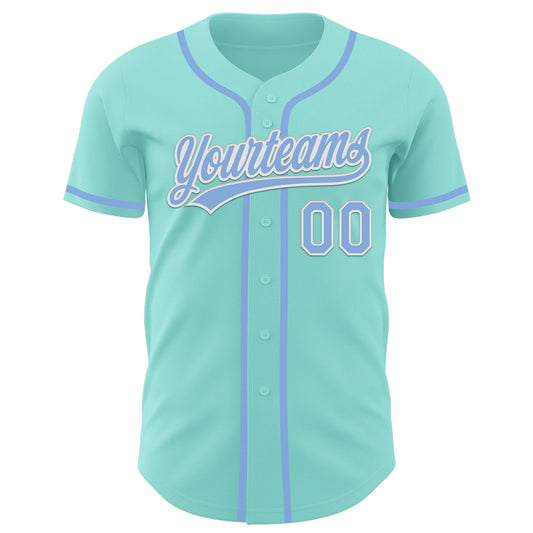 Custom Ice Blue Light Blue-White Authentic Baseball Jersey - Sky-Custom