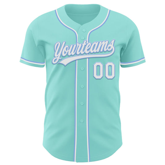 Custom Ice Blue White-Light Blue Authentic Baseball Jersey - Sky-Custom