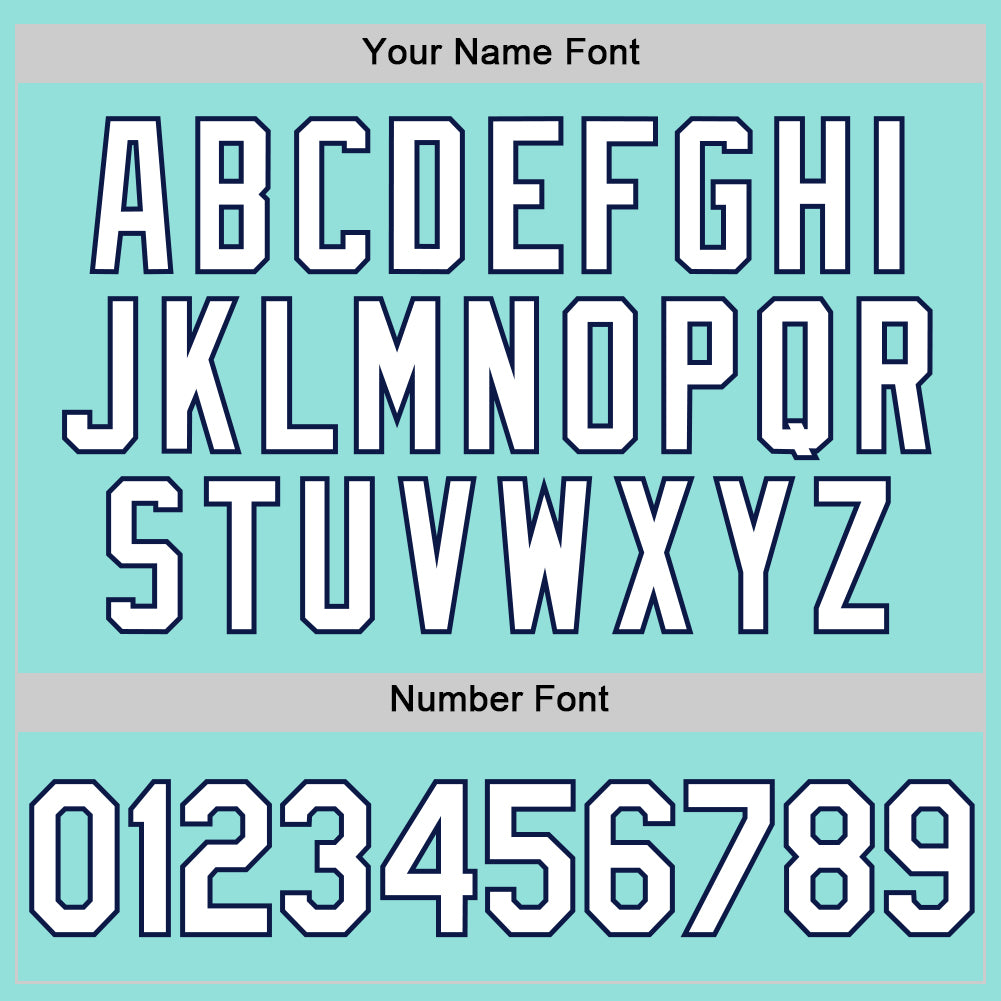 Custom Ice Blue White-Navy Authentic Baseball Jersey - Sky-Custom