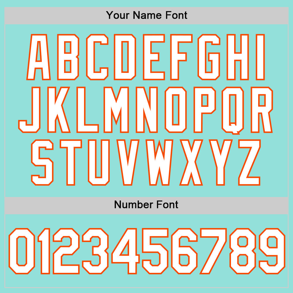 Custom Ice Blue White-Orange Authentic Baseball Jersey - Sky-Custom