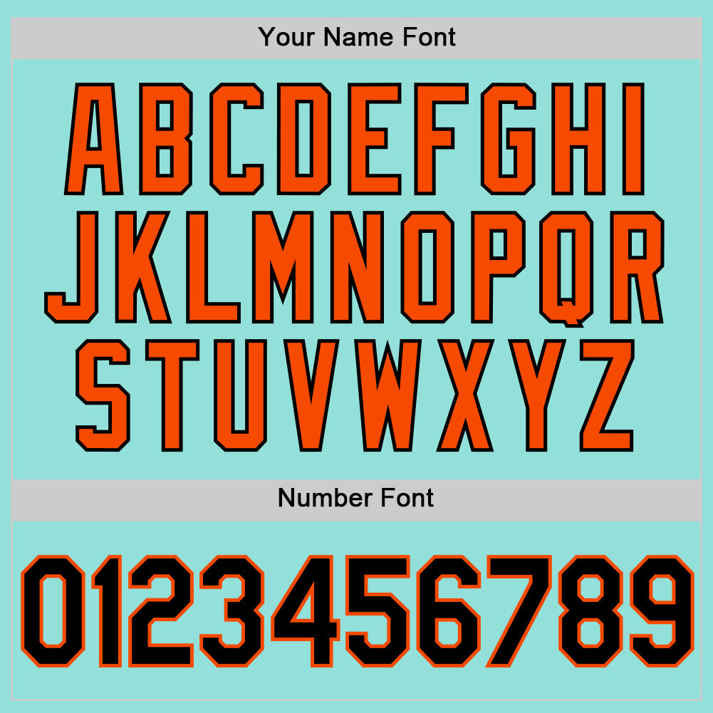 Custom Ice Blue Black-Orange Authentic Baseball Jersey - Sky-Custom