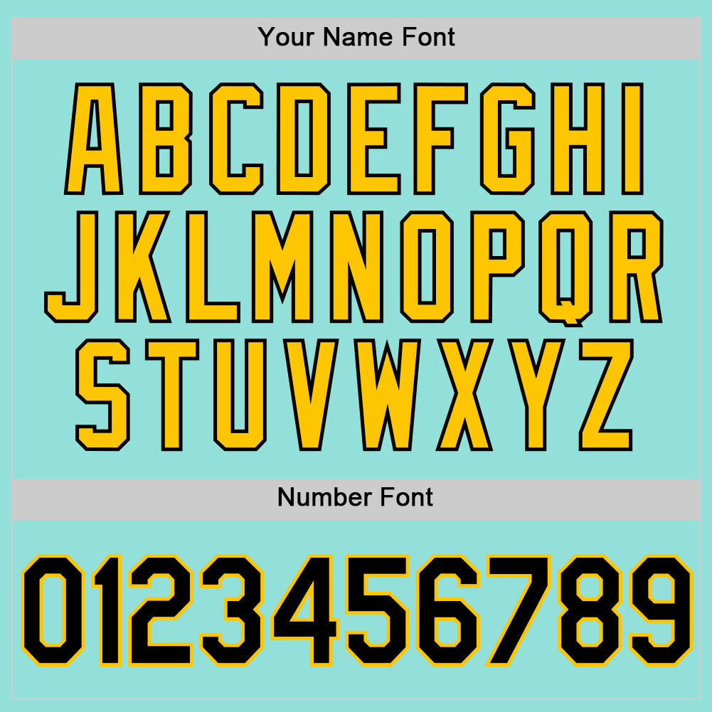 Custom Ice Blue Black-Yellow Authentic Baseball Jersey - Sky-Custom