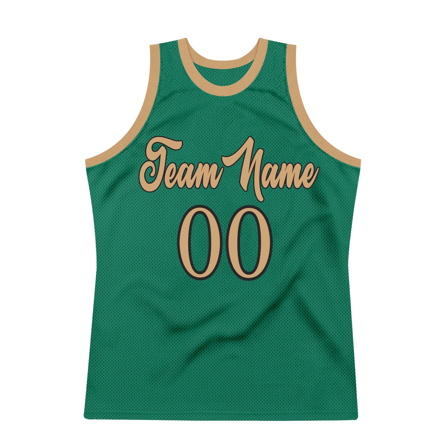 Custom Kelly Green Old Gold-Black Authentic Throwback Basketball Jersey - Sky-Custom