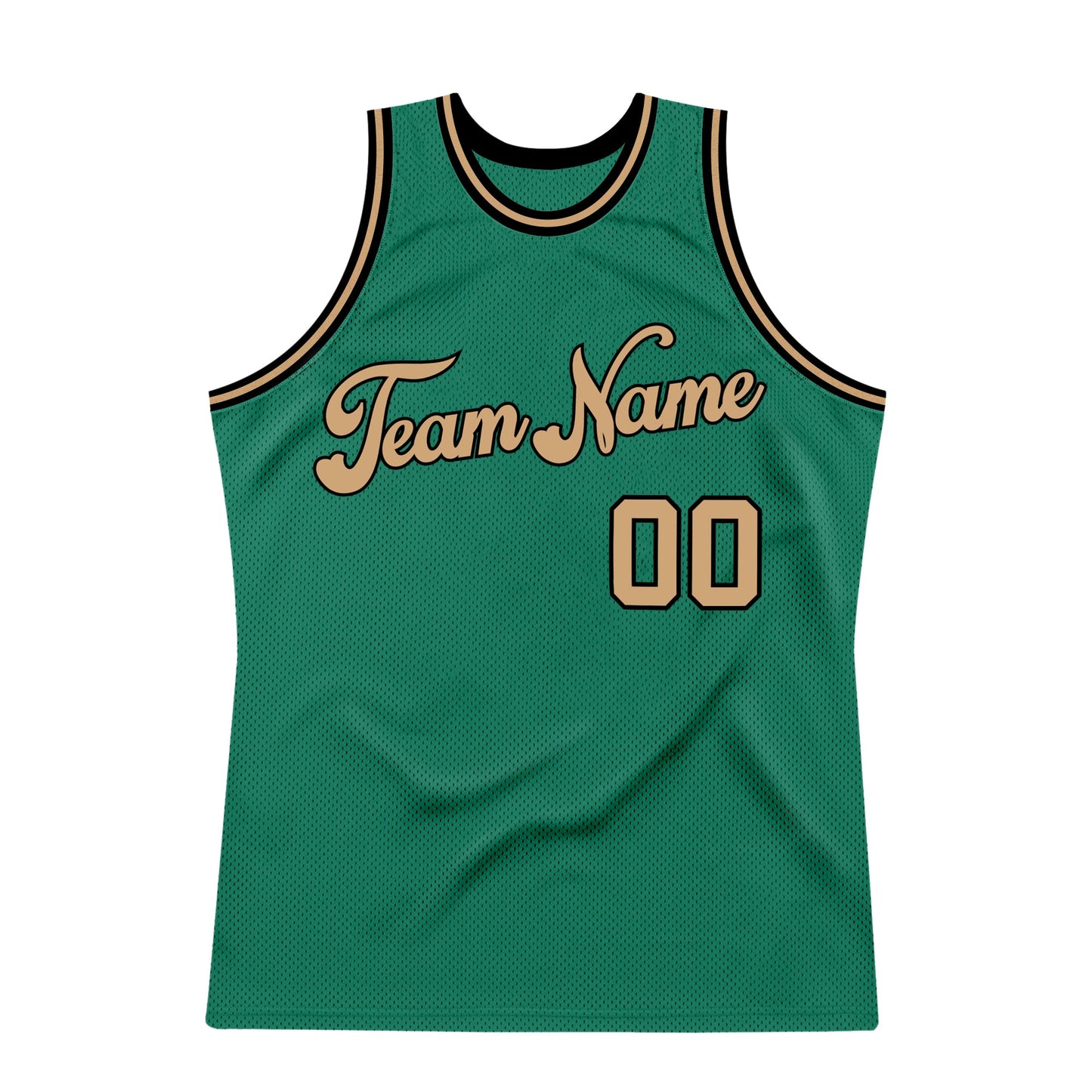 Custom Kelly Green Old Gold-Black Authentic Throwback Basketball Jersey - Sky-Custom