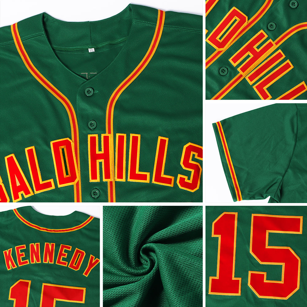Custom Kelly Green Kelly Green-Black Authentic Baseball Jersey - Sky-Custom