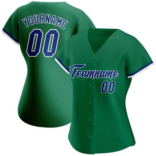 Custom Kelly Green Royal-White Authentic Baseball Jersey - Sky-Custom