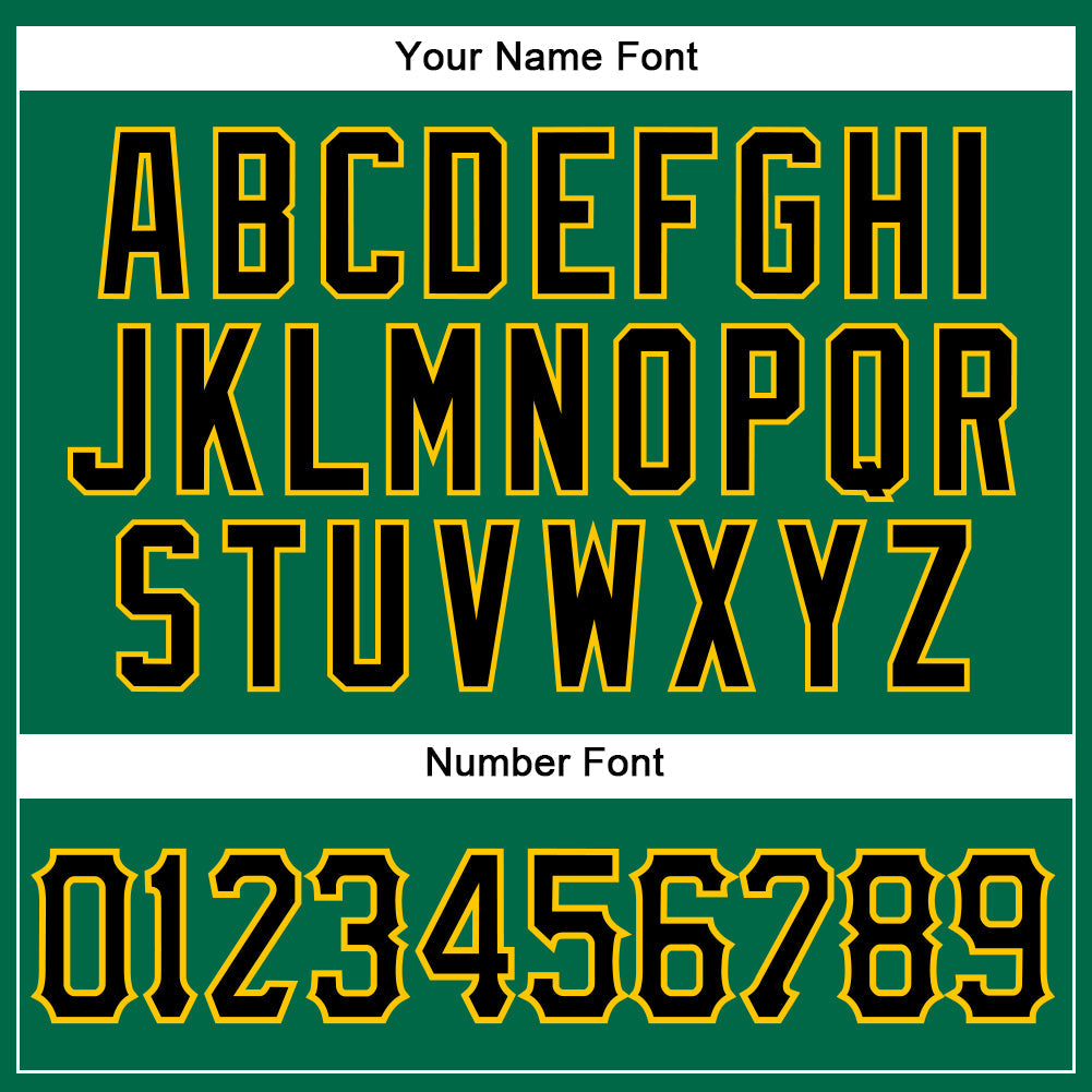 Custom Kelly Green Black-Gold Authentic Sleeveless Baseball Jersey - Sky-Custom