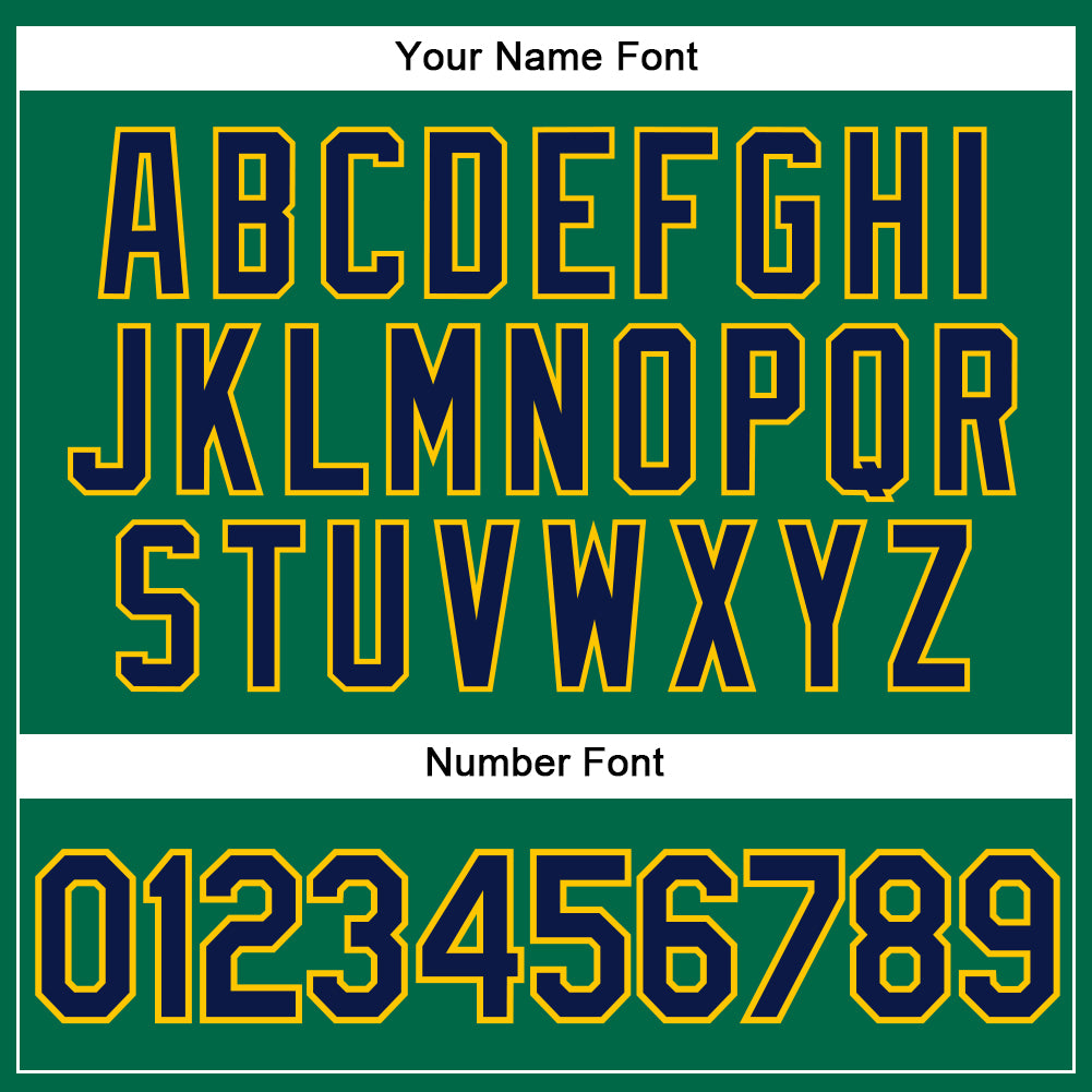 Custom Kelly Green Navy-Gold Authentic Sleeveless Baseball Jersey - Sky-Custom