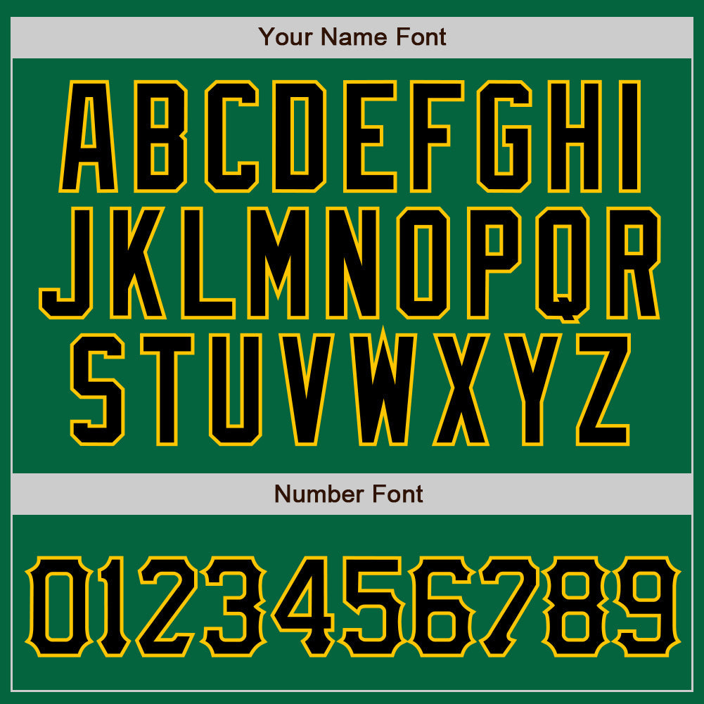 Custom Kelly Green Black Pinstripe Black-Gold Authentic Baseball Jersey - Sky-Custom
