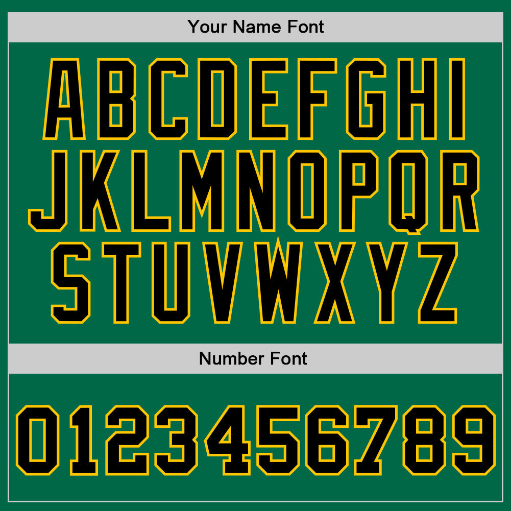 Custom Kelly Green Black-Gold Authentic Throwback Basketball Jersey - Sky-Custom