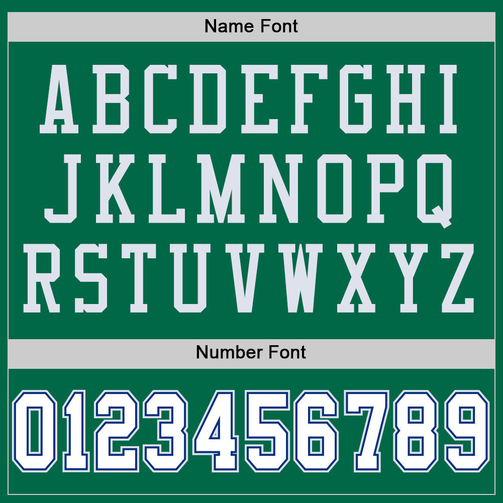 Custom Grass Green White-Royal Mesh Authentic Throwback Football Jersey - Sky-Custom